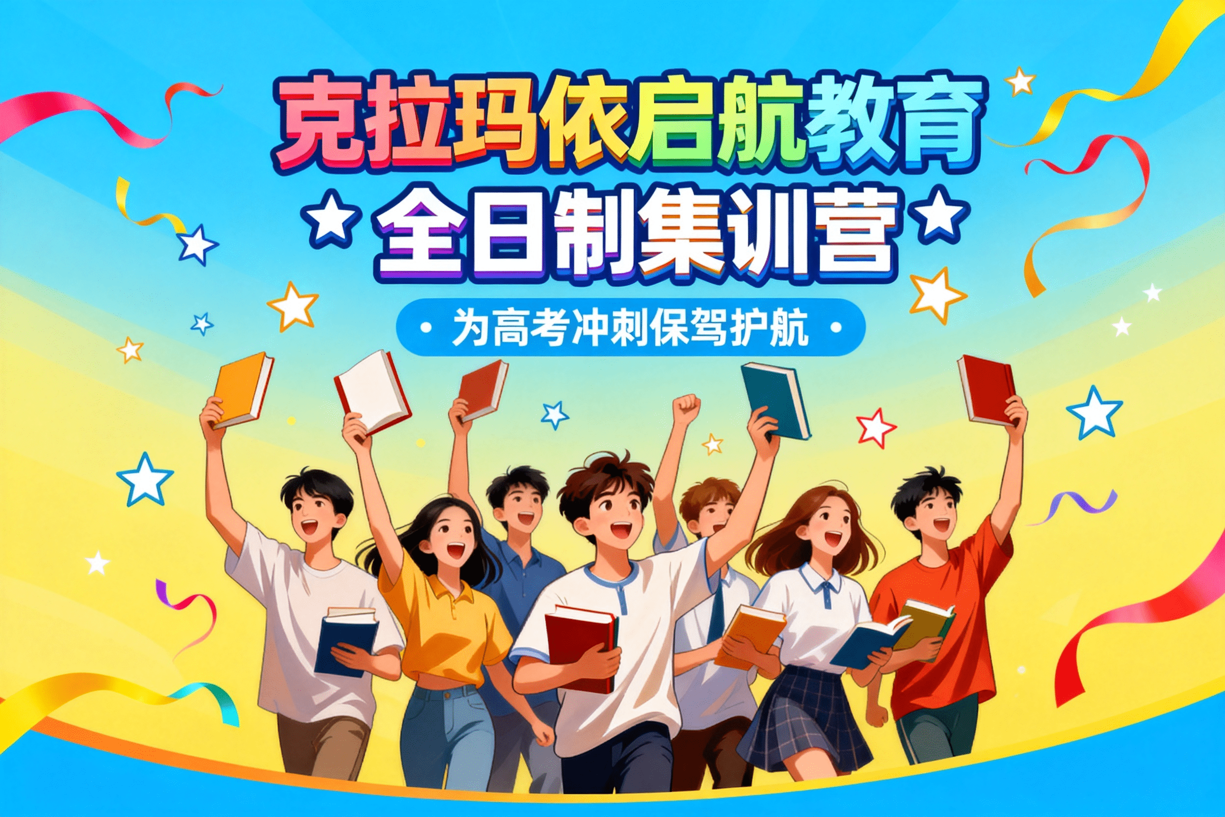 jimeng-2026-04-29-4260-油城高三生的提分加速器封面，活力青春风，画面以明亮的蓝黄渐变背景为主，一群学生欢..._new.png